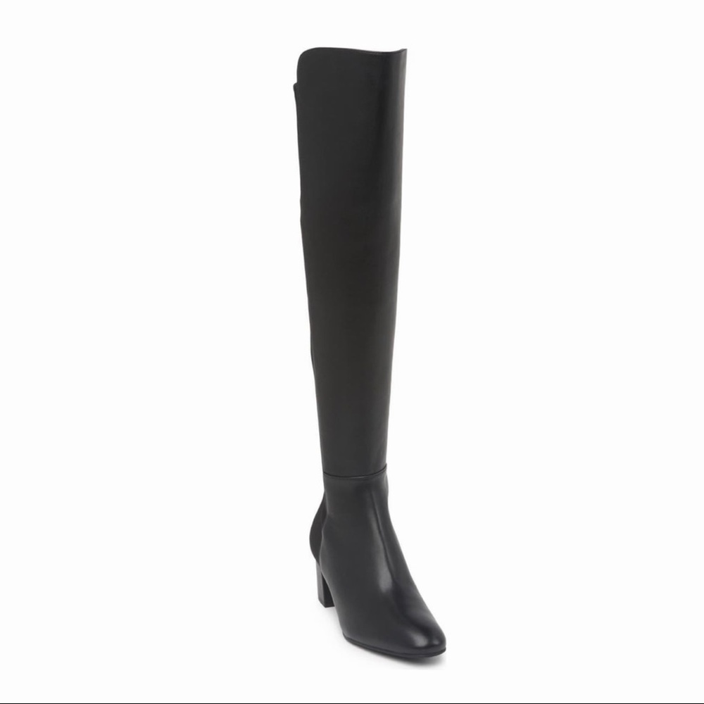 Stuart Weitzman Gillian 60 Leather Block Heel Over Knee-High Boots
